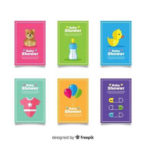 Free Vector | Set of baby shower cards