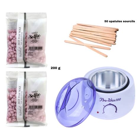 Pack Epilation Selfie Visage Et Sourcils Chauffe Cire Pro Wax