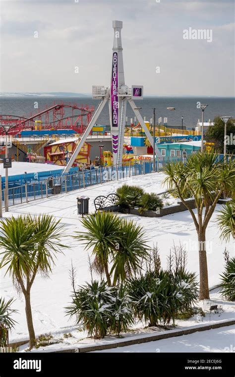 Adventure Island Theme Park In Southend On Sea Essex Uk With Snow