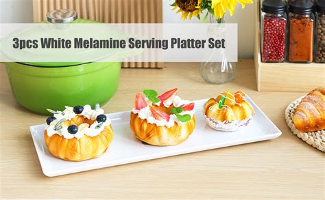 Moretoes Melamine Serving Platters Rectangular Trays 14