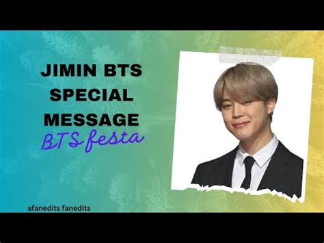 Bts Jimin Special Message On Th Bts Anniversary Btsfesta