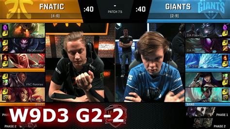 Giants Vs Fnatic Game S Eu Lcs Spring Week Day Gia Vs