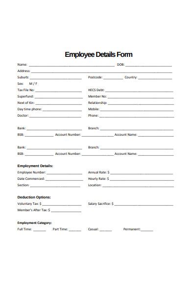 The Ultimate Guide To New Employee Forms Free Templates