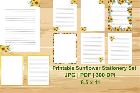 Printable Sunflower Stationery Set Graphic by Bold Expressions ...