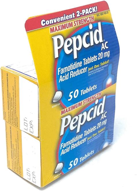 Pepcid Ac Maximum Strength Tablets 2 Pack 100 Count Acid Reducer