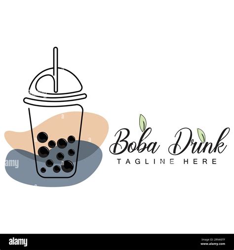 Boba Drink Logo Design Modern Jelly Drink Bubble Vector Boba Drink