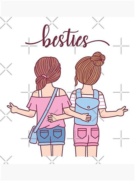 Cute Girls Besties Best Friends Poster For Sale By Rustydoodle