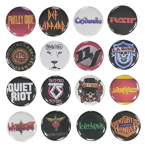 80's Hair Band 80's Metal 80's Rock Band Pinback - Etsy