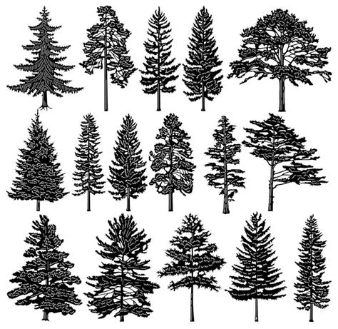 Pine Trees Dxf Files And Svg Cut Ready For Cnc Machines Laser Cutting