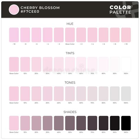 Cherry Blossom Color Palette Ready For Textile Hue Tints Tones And