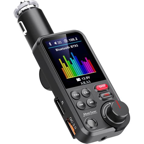 FM модулатор Akai FMT-93BT, Bluetooth, USB, Четец на Micro SD карти ...