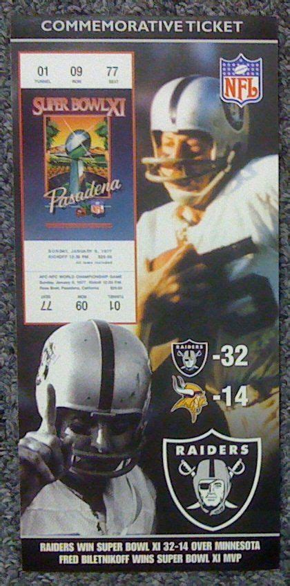 Superbowl Xi Oakland Raiders Super Bowl Xi Championship Commemorative