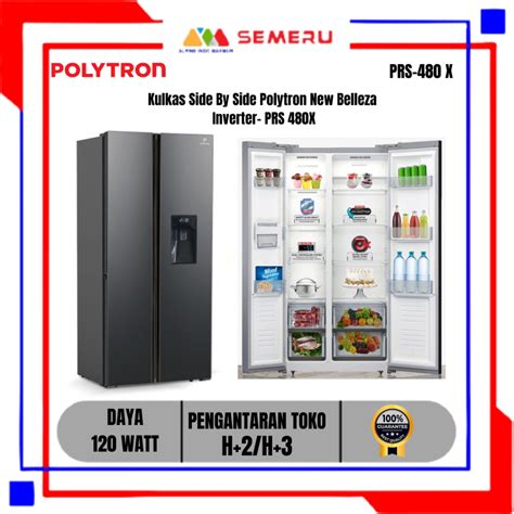 Jual Polytron Kulkas Side By Side New Belleza Inverter Liter Prs