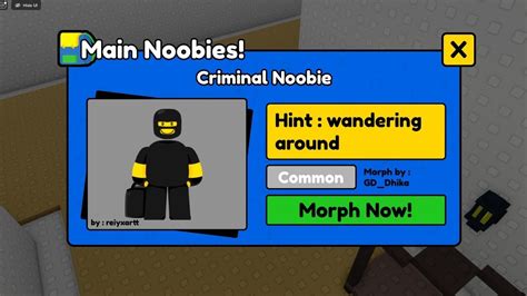 How To Get Criminal Noobie In Find The Noobies Morphs Roblox New