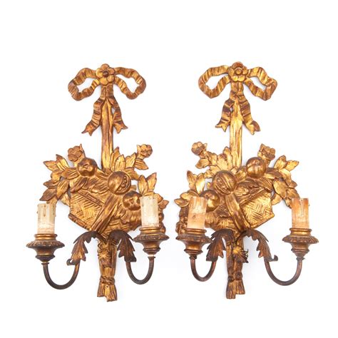 Pair Of Gilt Wall Lights In Latest Arrivals