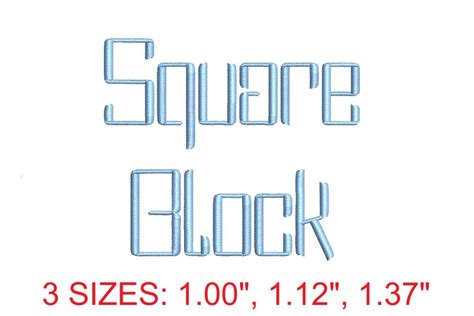 Square Block Embroidery Font Creative Fabrica