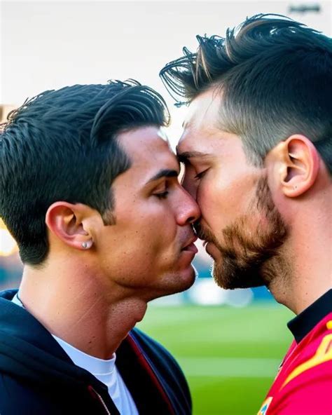 Cristiano Ronaldo And Leo Messi Kissing Starryai Ronaldo Cristiano