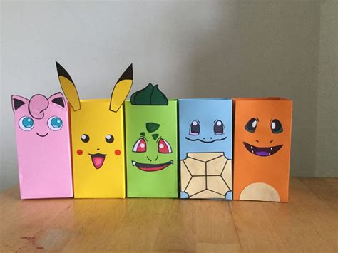 Pokémon popcorn bakjes voor de traktatie van zoonlief op school