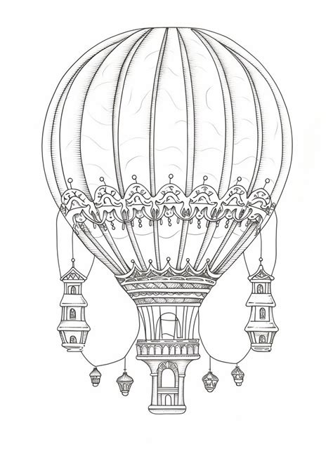 40 Hot Air Balloon Coloring Pages For Digital Download Hot Air Balloon Coloring Pages Hot Air