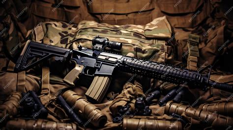 Premium Photo | Weapons and military equipment for army Assault rifle