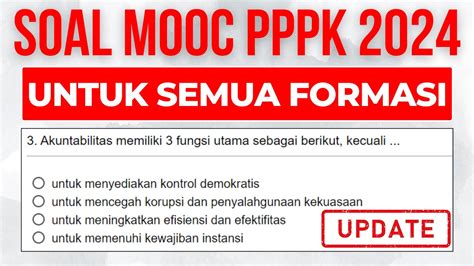 TERBARU SOAL MOOC PPPK 2024 UNTUK SEMUA FORMASI PART 5 YouTube