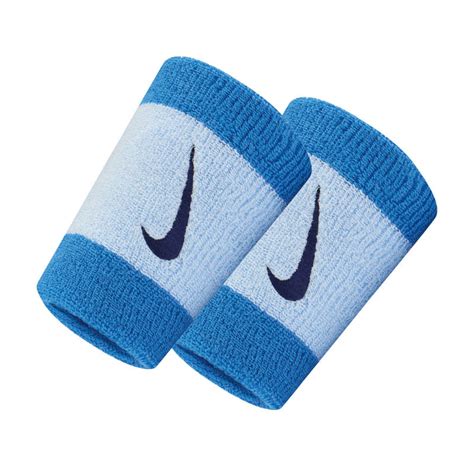 frotki tenisowe NIKE SWOOSH WRISTBAND DOUBLE x2 sztuki niebiesko białe