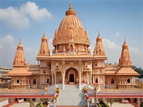 Premium Photo | View of Shree Swaminarayan temple a famous temple of ...