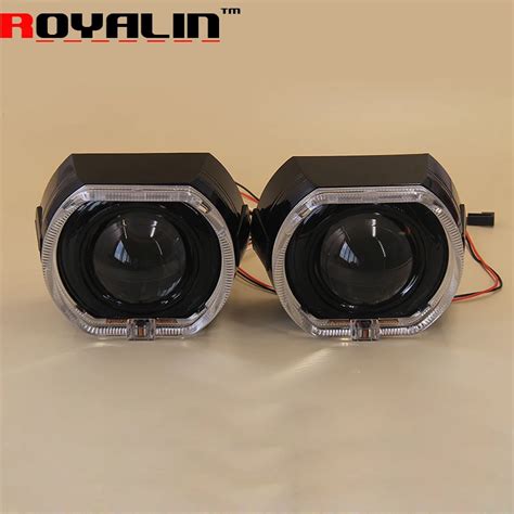 LED Daytime Running Light Square Angel Eyes With H1 Bi Xenon Projector