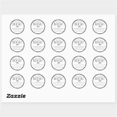 Sticker Label For Homemade Bath Salt Soak Zazzle