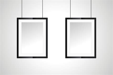 Two photo frame on white wall, in realistic vector for Interior Black ...