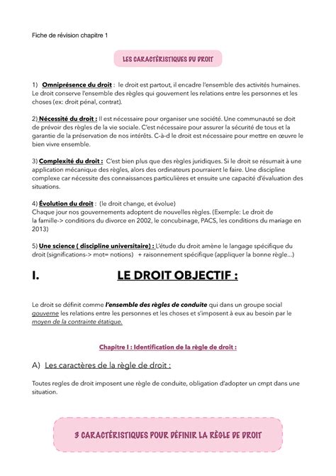 DO Chapitre 1 lidentification de la règle de droit Fiche de