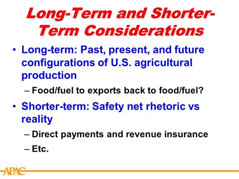 Apca New Directions For Agricultural Policy Daryll E Ray University Of