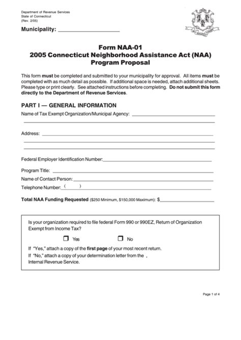 Form Naa Connecticut Neighborhood Assistance Act Naa Program