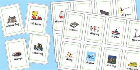 Two Syllable Sc Sk Playing Cards Hecho Por Educadores