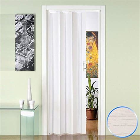 Porta A Soffietto Da Interno In PVC Bianca Vetro Satinato 88 5x214 Cm