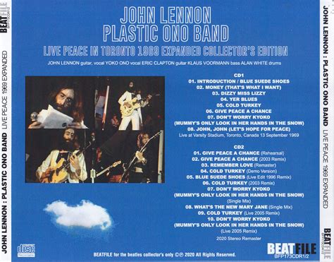 John Lennon Plastic Ono Band 2 Cd Live Peace In Toronto 1969 Expanded