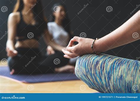 Yoga and Meditation. Close Up View of Young Beautiful Woman Practicing ...