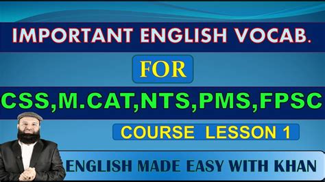 Css M Cat Nts Pms Fpsc Pcs Vocabulary Course Lesson Important