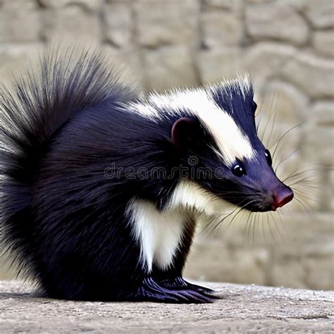 A Skunk Sitting And Thinking Stock Illustration Illustration Of White