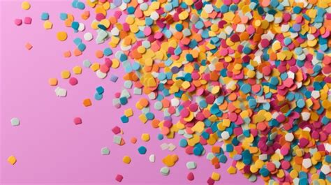 Premium Ai Image Multicolored Confetti On Colorful Background