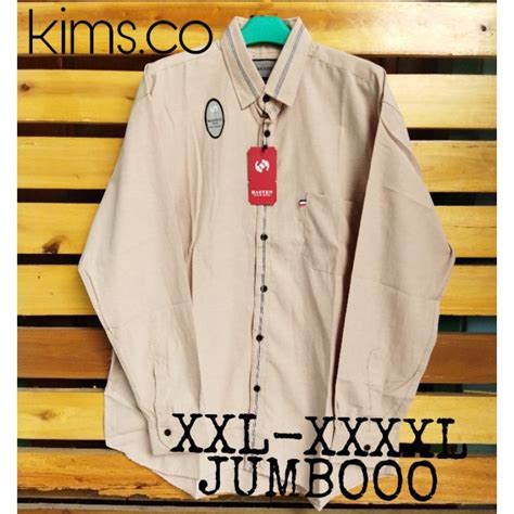 Jual Kemeja Hem Lengan Panjang Jumbo Polos Super Jumbo Premium Size XXL