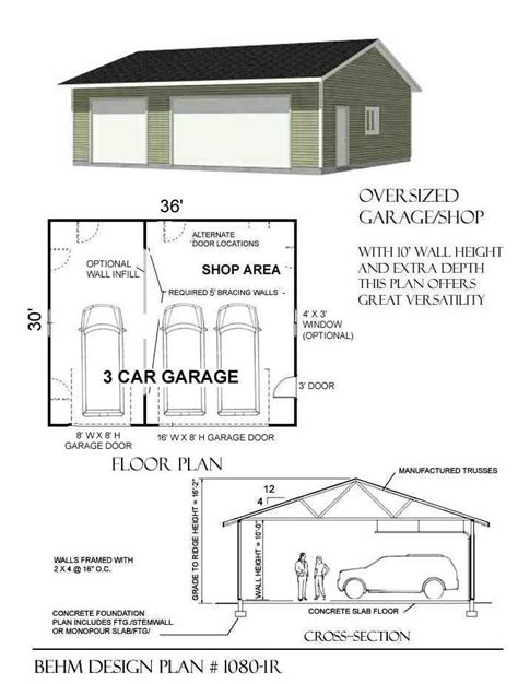 3 Car Garage Blueprints