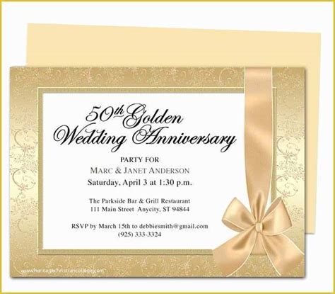 Free Printable 50th Wedding Anniversary Invitation Templates Of