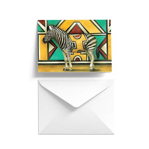 Zebra Ndebele Single Card Whimsical Collection