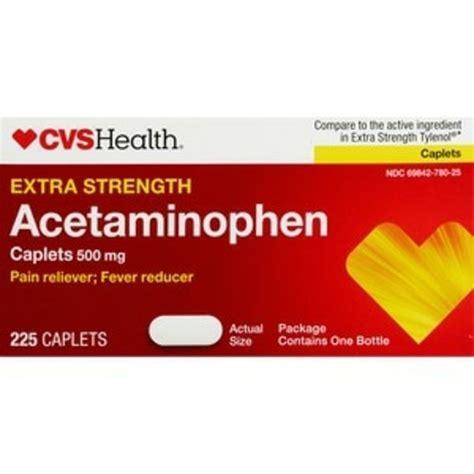 Cvs Health Extra Strength Pain Relief Acetaminophen Mg Caplets