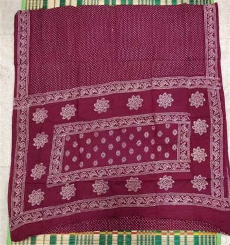 Raanee Saree Block Prints Madurai Sungudi Cotton Sarees Without Blouse