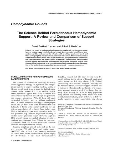 PDF The Science Behind Percutaneous Hemodynamic Support DOKUMEN TIPS