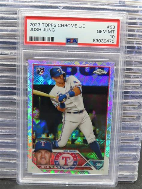 Josh Jung 2023 Topps Chrome Logofractor Edition 93 Base PSA 10 Price