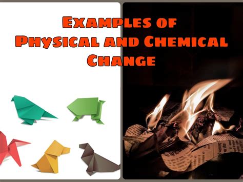 Physical And Chemical Changes Chart