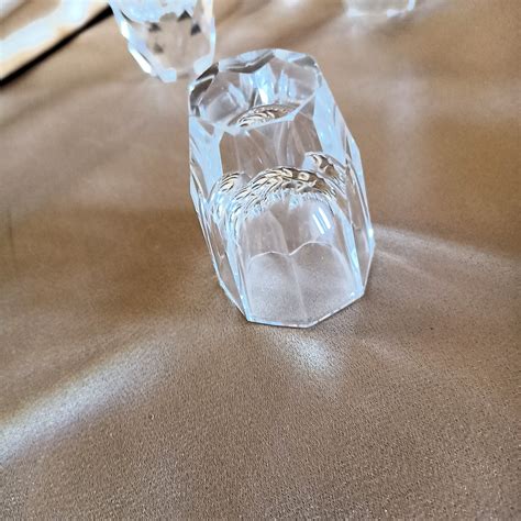 6 Vintage Moser Liquer Glasses Shot Heavy Crystal Set Of 6 Diamont Cut Antique Shot Glasses